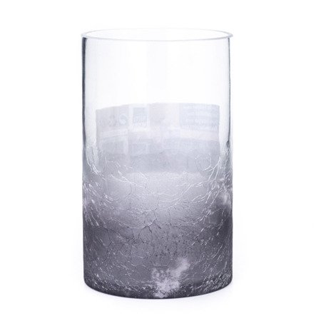 Świecznik szklany walec szary 15x30 cm