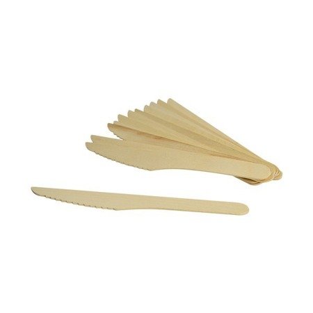 Eko-Friendly Drewniane Noże Jednorazowe - Zestaw 12 sztuk