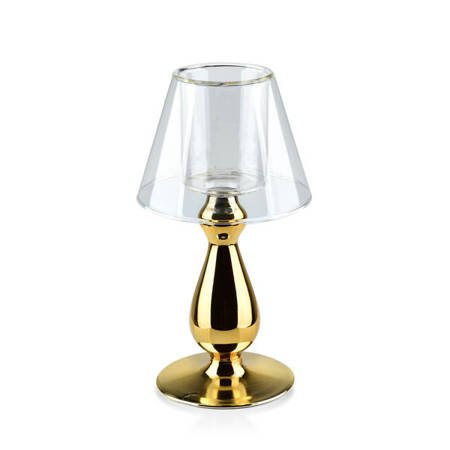 Świecznik szklany 11,5x22,5 Gold Mary