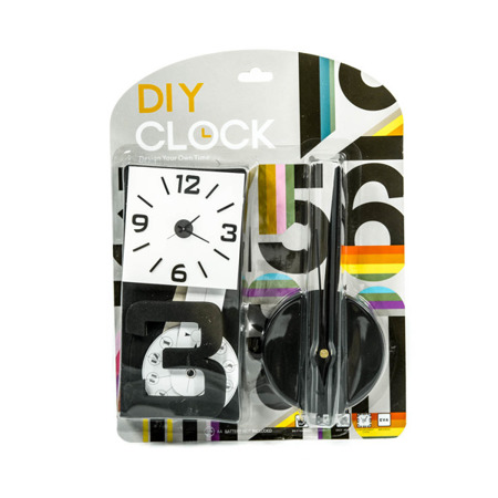 Zegar ścienny do salonu 3D czarny