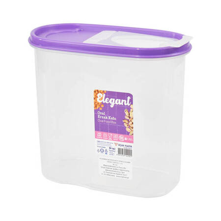 Водонепроникний пластиковий контейнер для розсипчастих продуктів 1,75л з фіолетовою кришкою